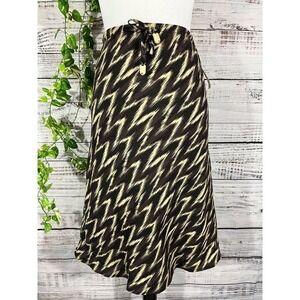 Sherry Taylor skirt size Small Brown Khaki Bias Knee A Line Church Career Casual